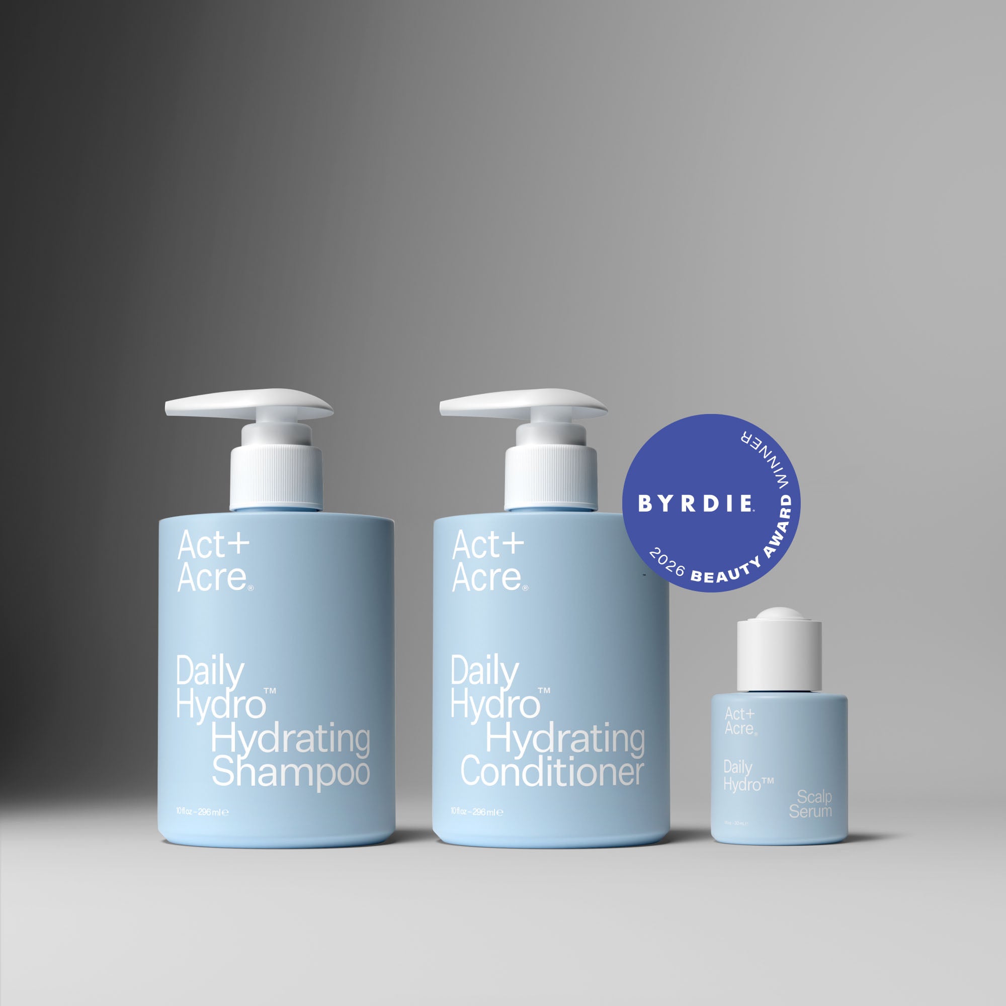 Act+Acre Daily Hydro™ Hydration System on a grey background.